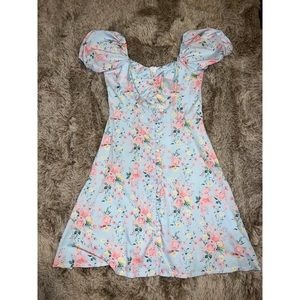 Floral baby blue dress